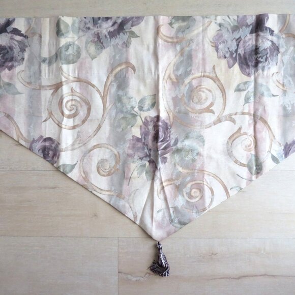 Vintage Croscill Cassis Amethyst Ascot Valance Window Treatment 23" x 80" New - Picture 3 of 10